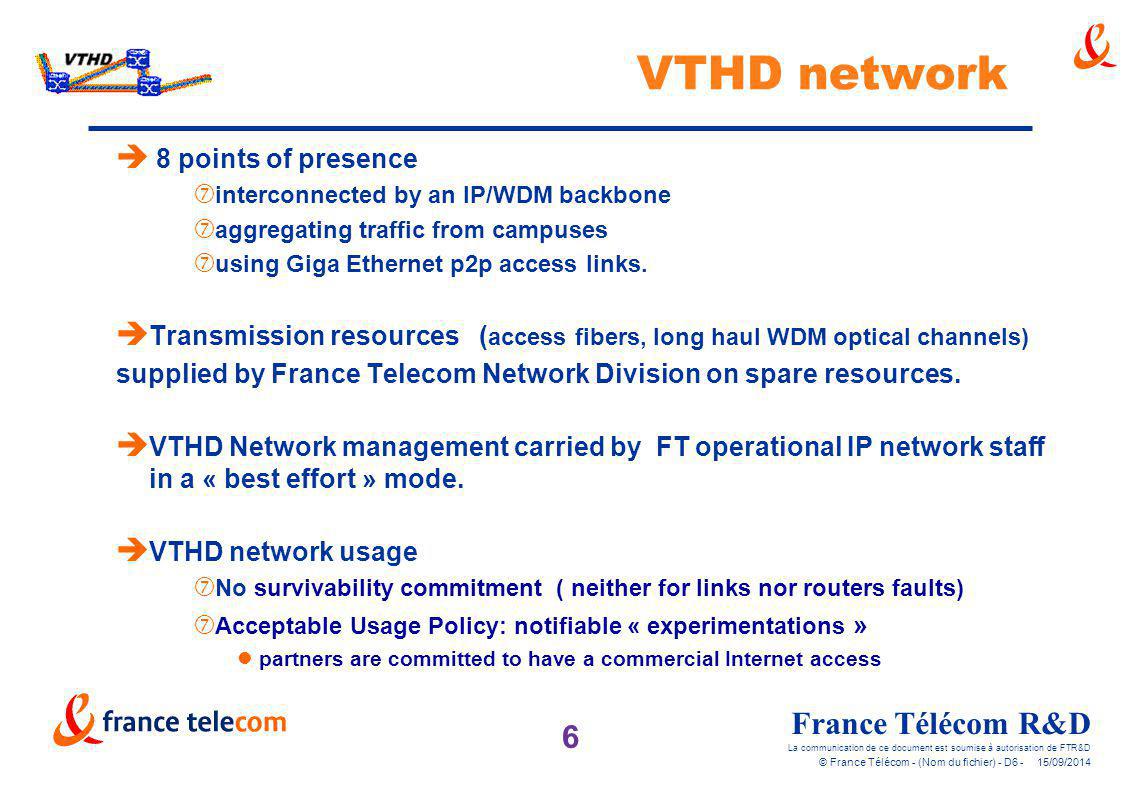 VTHD network 8 points of presence