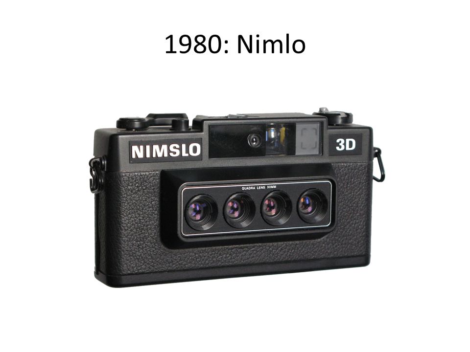 1980: Nimlo Un appareil original, produisant 4 vues 24x18mm pour des images sur support gaufré (support lenticulaire)