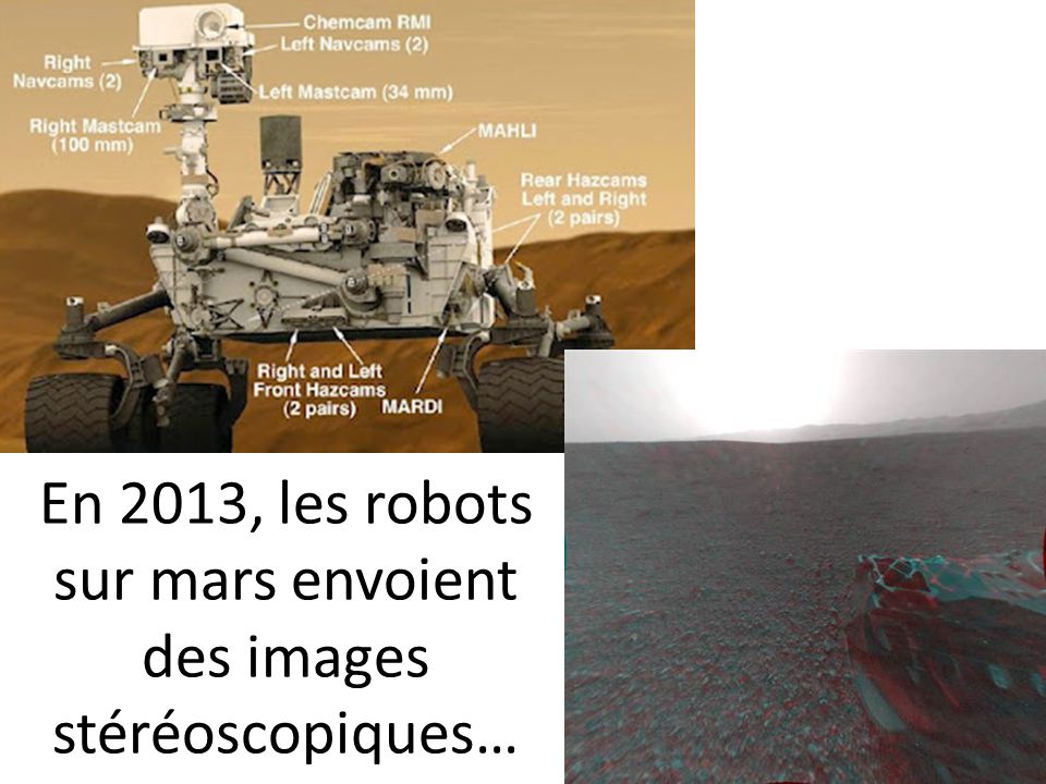 En 2013, les robots sur mars envoient des images stéréoscopiques…