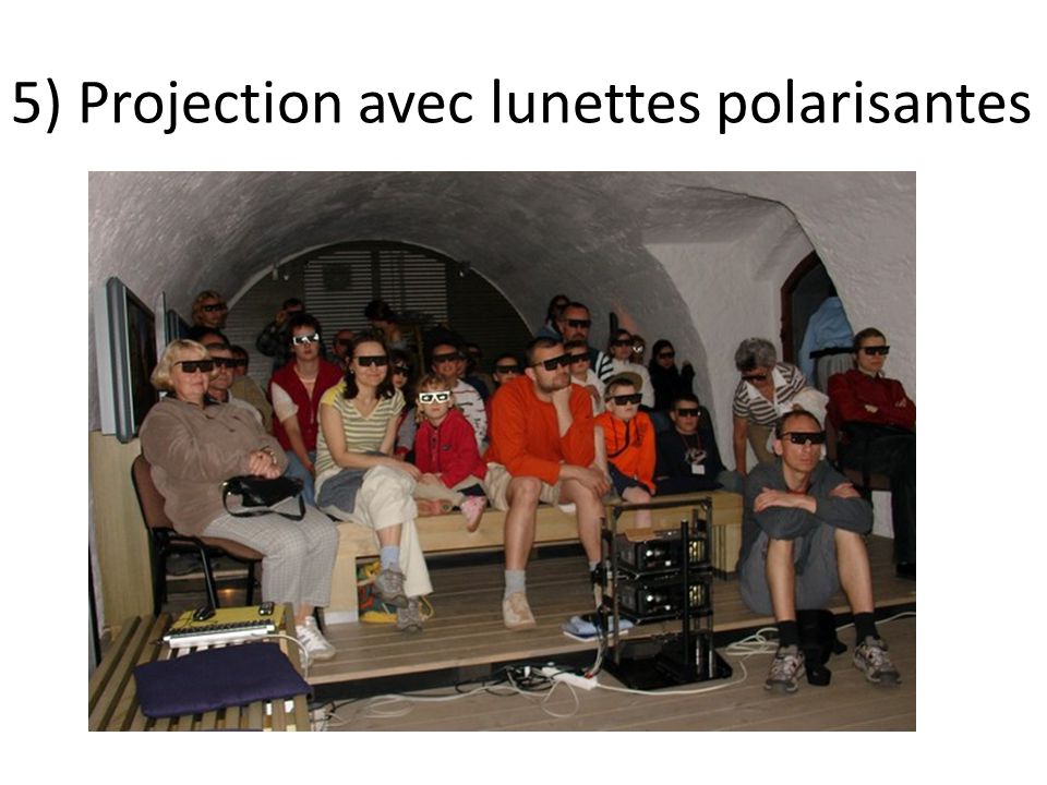 5) Projection avec lunettes polarisantes