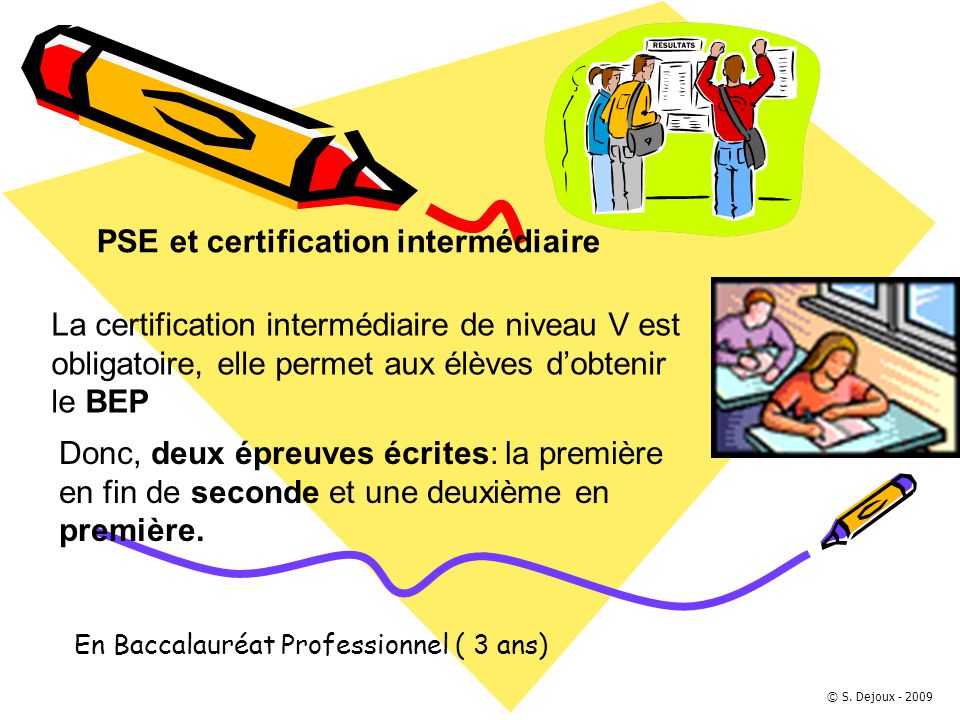 PSE et certification intermédiaire