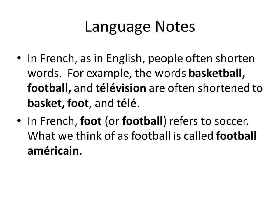 Language Notes