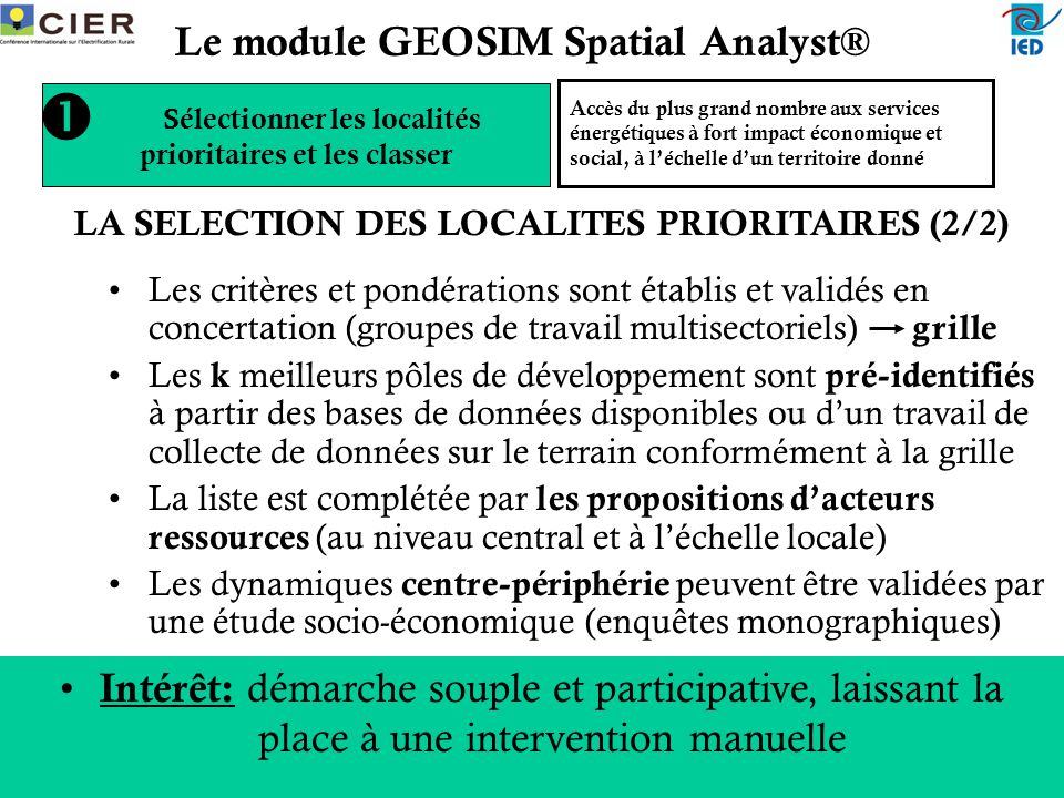 Le module GEOSIM Spatial Analyst®