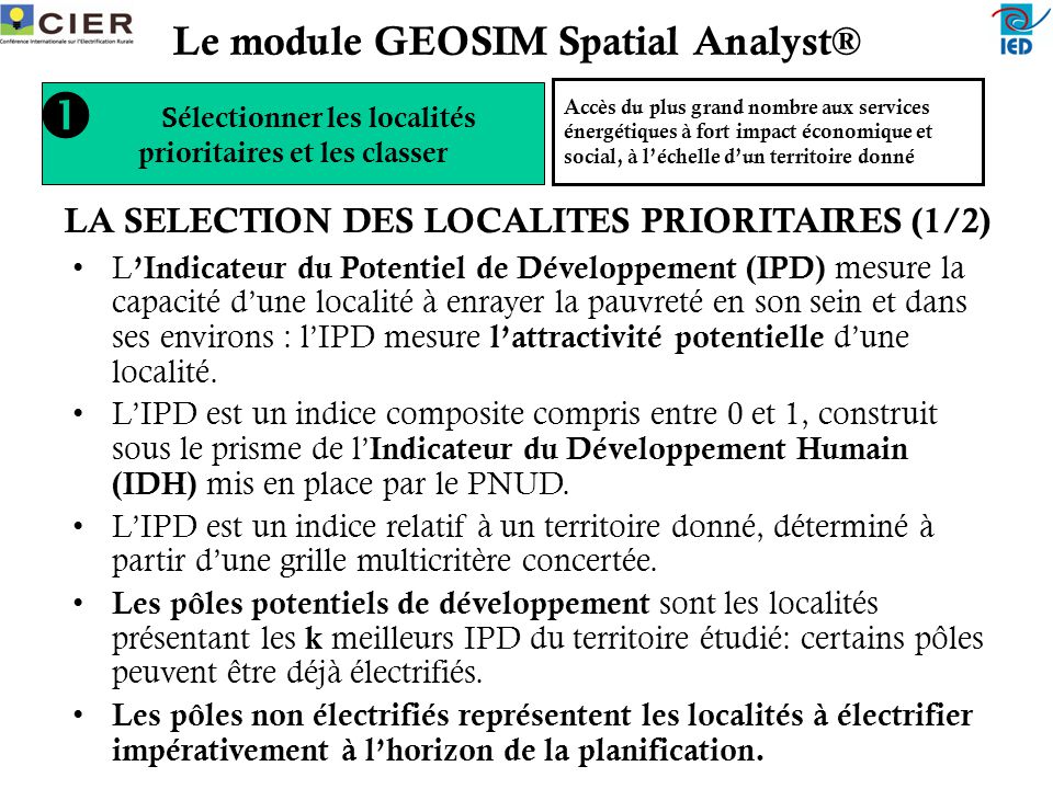 Le module GEOSIM Spatial Analyst®