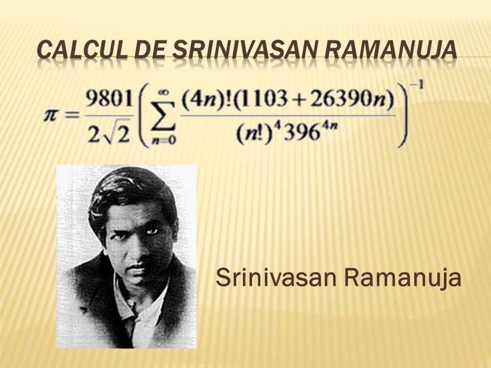 Calcul de Srinivasan Ramanuja