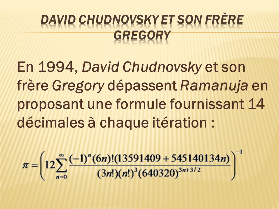 David chudnovsky et SON frère gregory