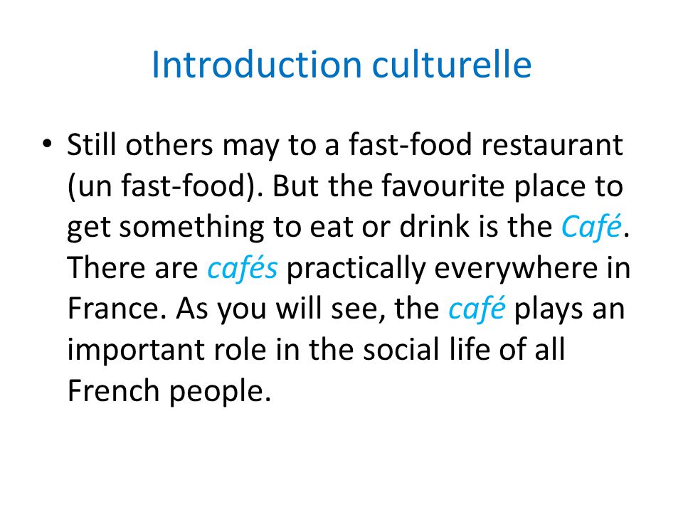 Introduction culturelle