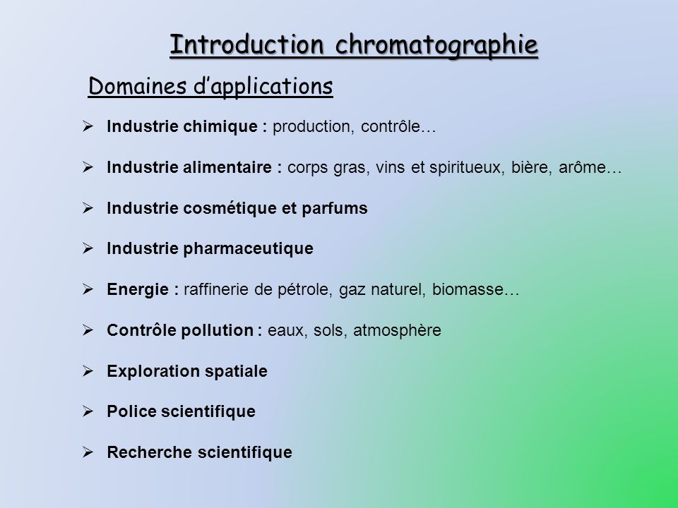 Introduction chromatographie