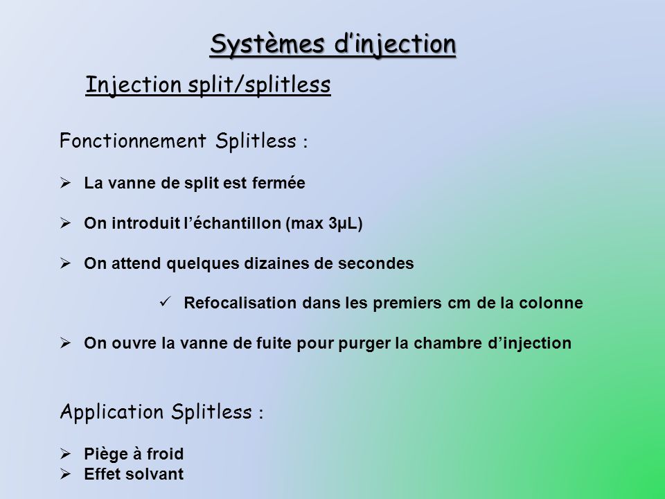 Injection split/splitless