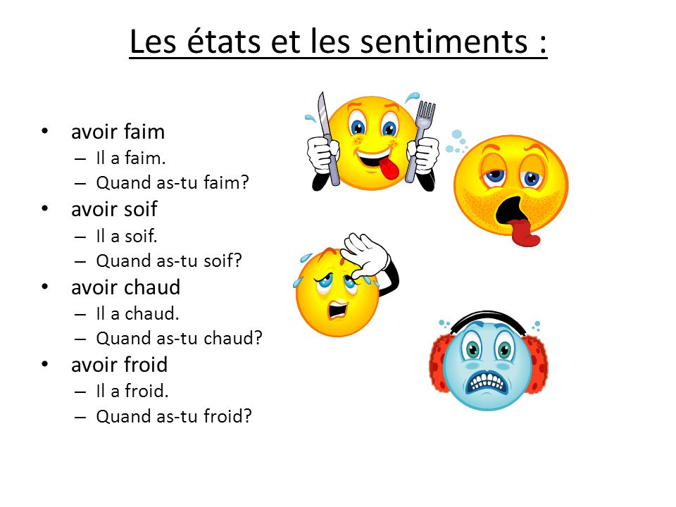 J ai перевод на русский. Avoir faim упражнения. Выражения с avoir. "J'ai faim, j'ai froid". Emotions et sentiments упражнения.