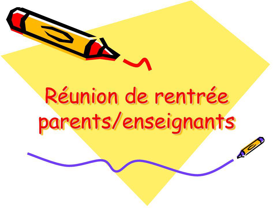 Réunion de rentrée parents/enseignants