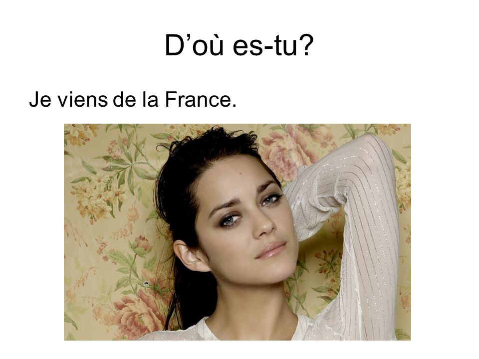 D’où es-tu Je viens de la France.