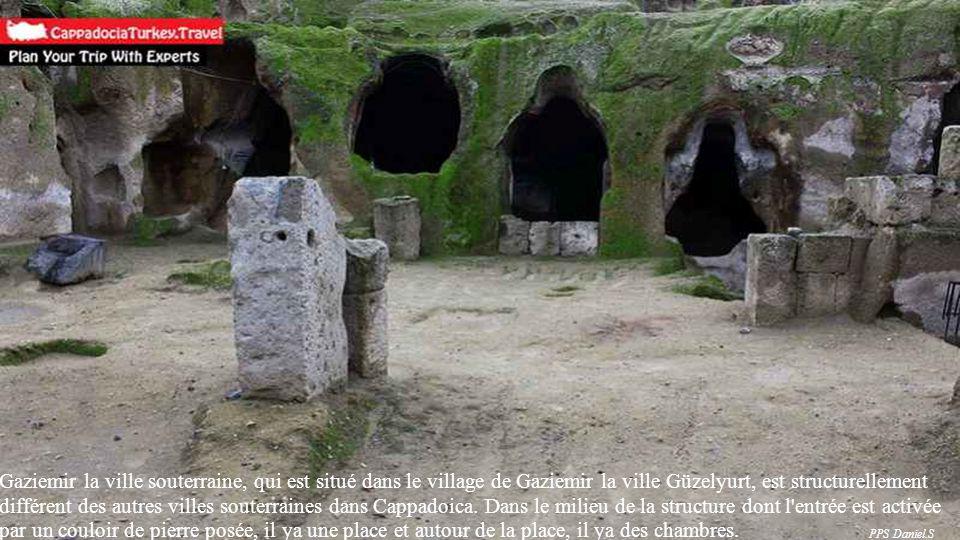 Gaziemir la ville souterraine, qui est situé dans le village de Gaziemir la ville Güzelyurt, est structurellement différent des autres villes souterraines dans Cappadoica. Dans le milieu de la structure dont l entrée est activée par un couloir de pierre posée, il ya une place et autour de la place, il ya des chambres.