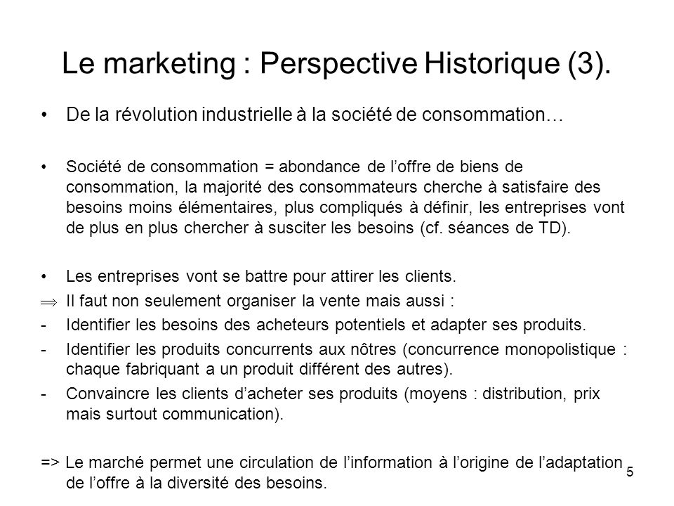 Le marketing : Perspective Historique (3).