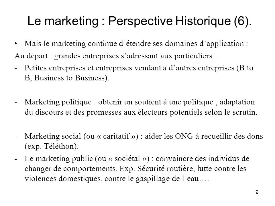 Le marketing : Perspective Historique (6).