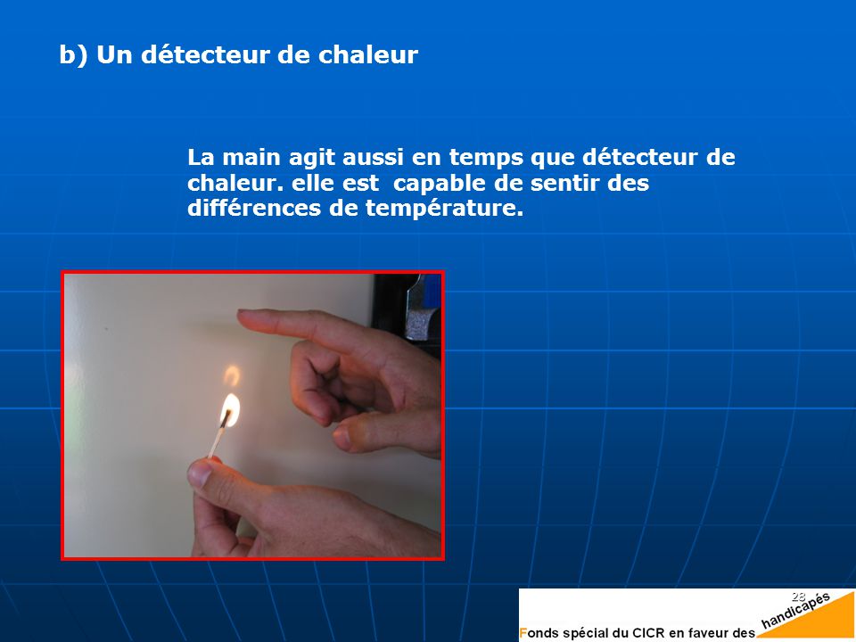 b) Un détecteur de chaleur