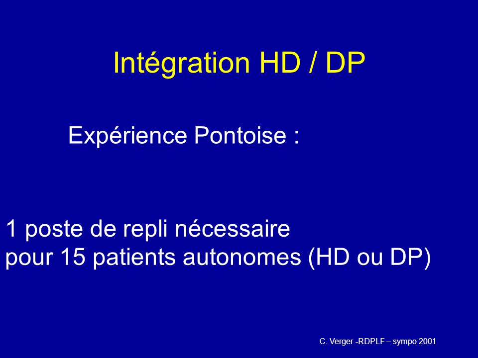 Intégration HD / DP Expérience Pontoise : 1 poste de repli nécessaire