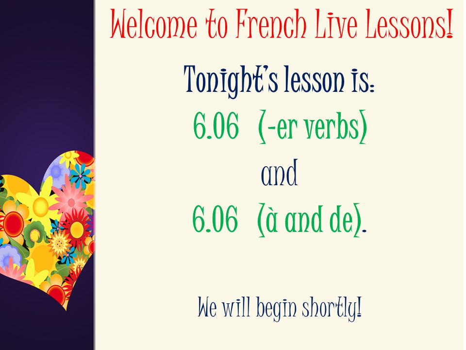 Welcome to French Live Lessons!