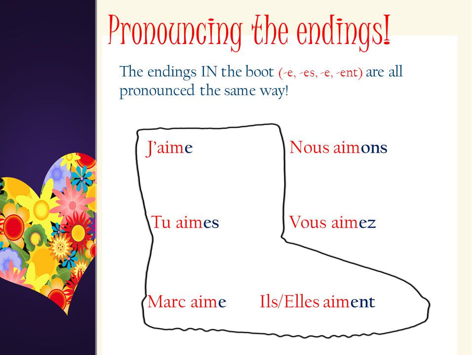 Pronouncing the endings!