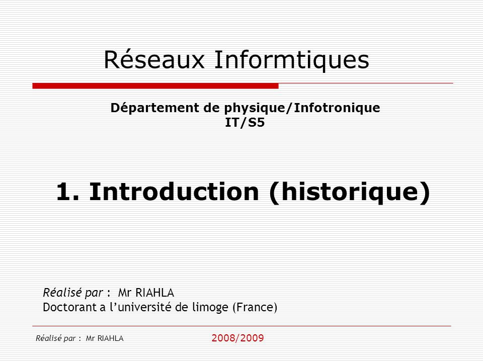 1. Introduction (historique)