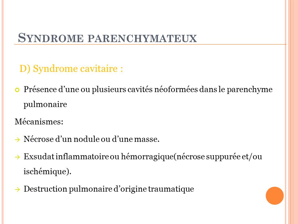Syndrome parenchymateux