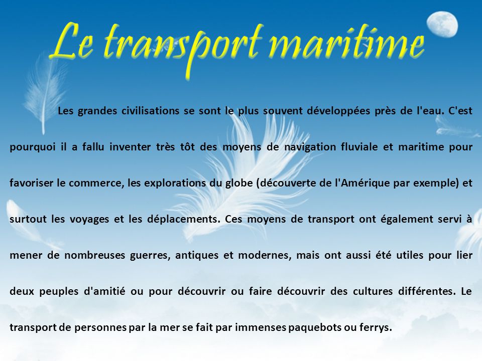 Le transport maritime
