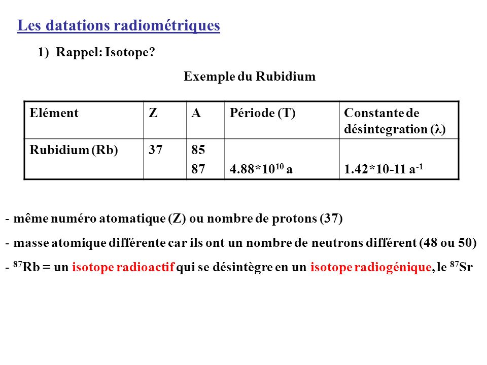constante de datation radiométrique