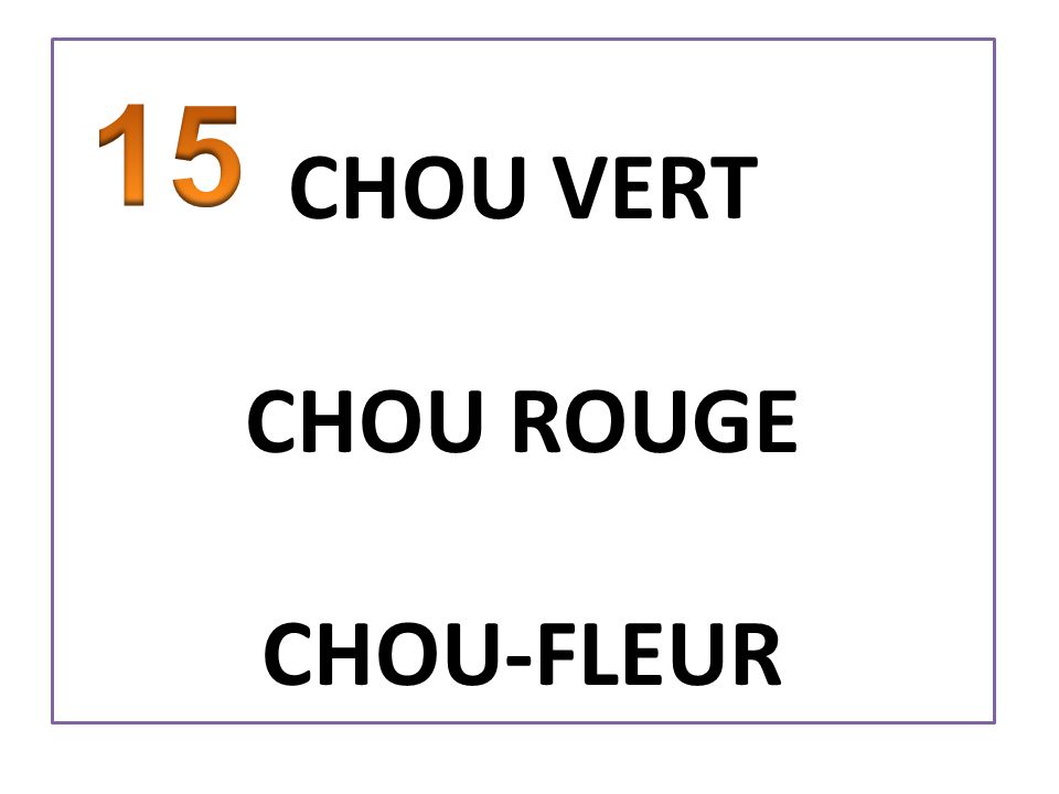 CHOU VERT CHOU ROUGE CHOU-FLEUR 15