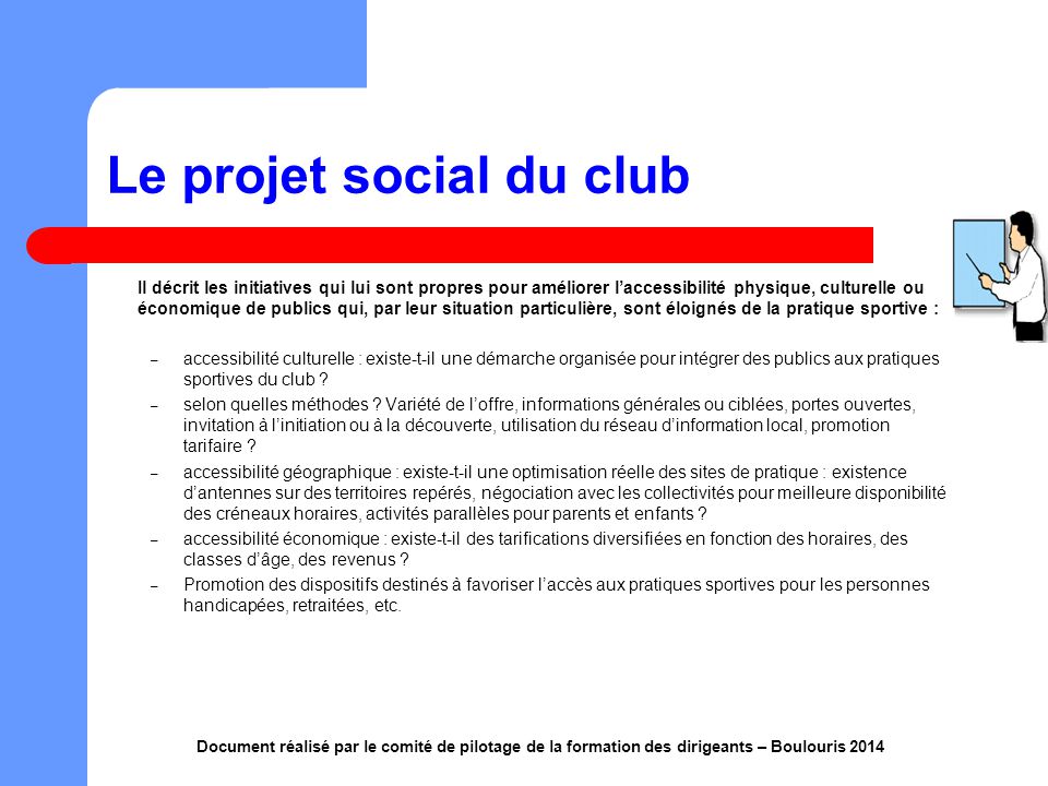 Le projet social du club