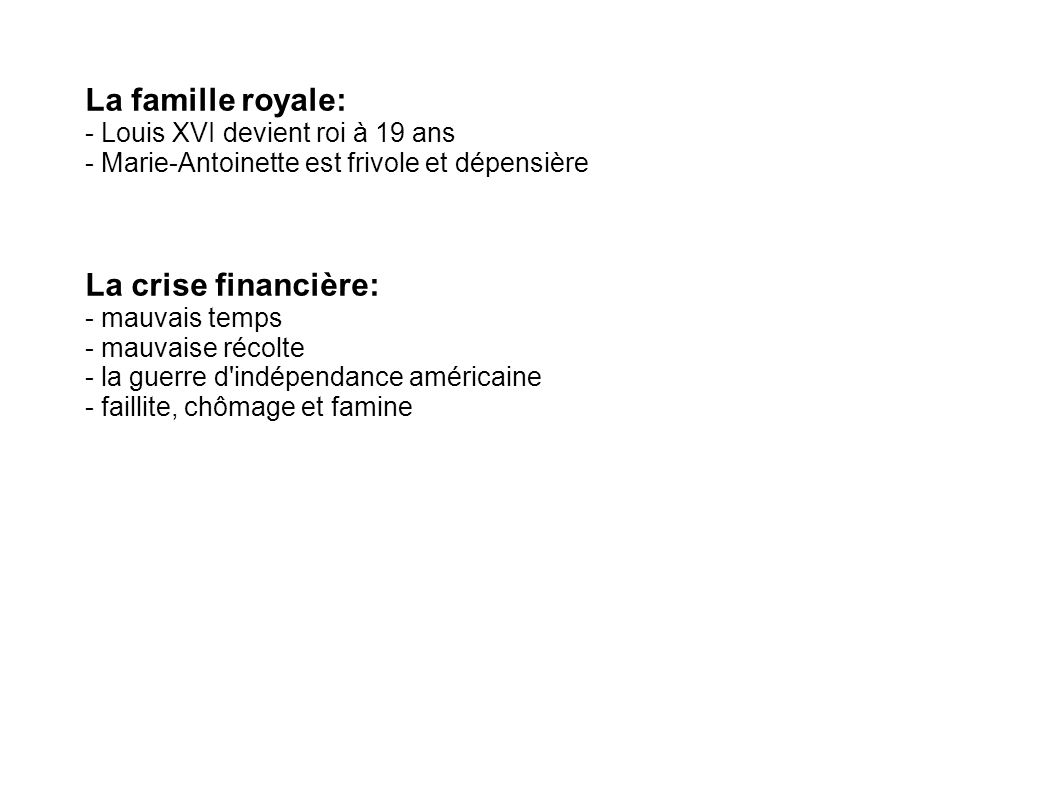 La famille royale: La crise financière: