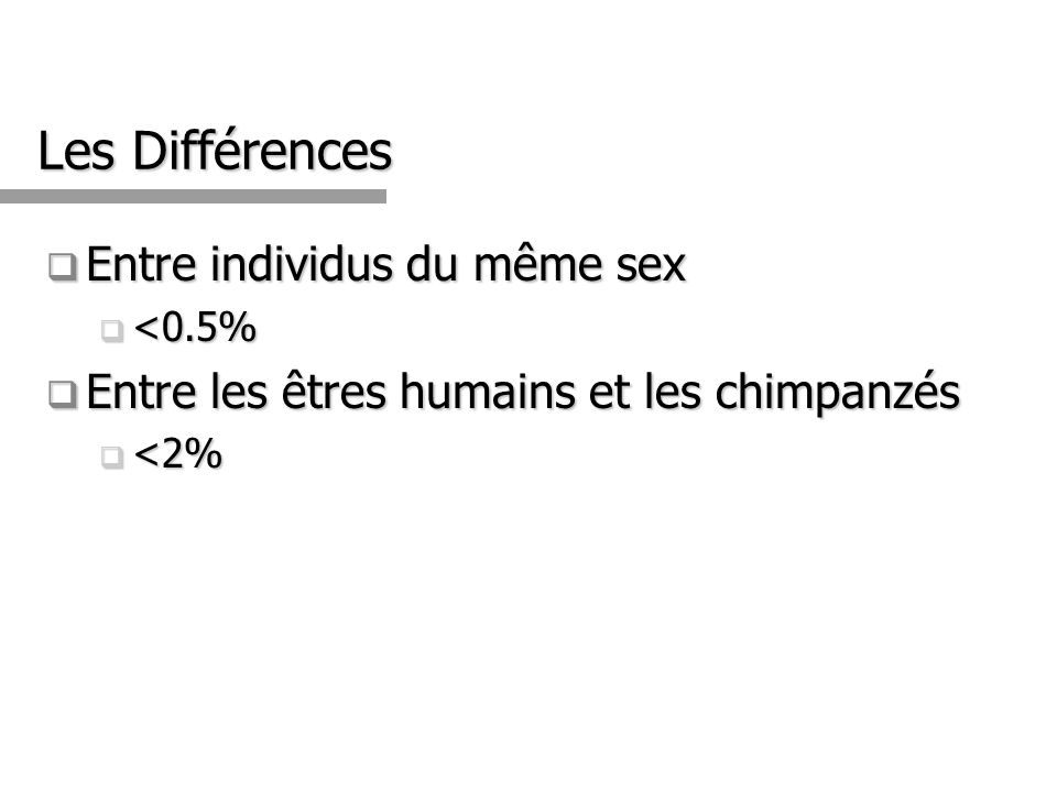 Les Différences Entre individus du même sex