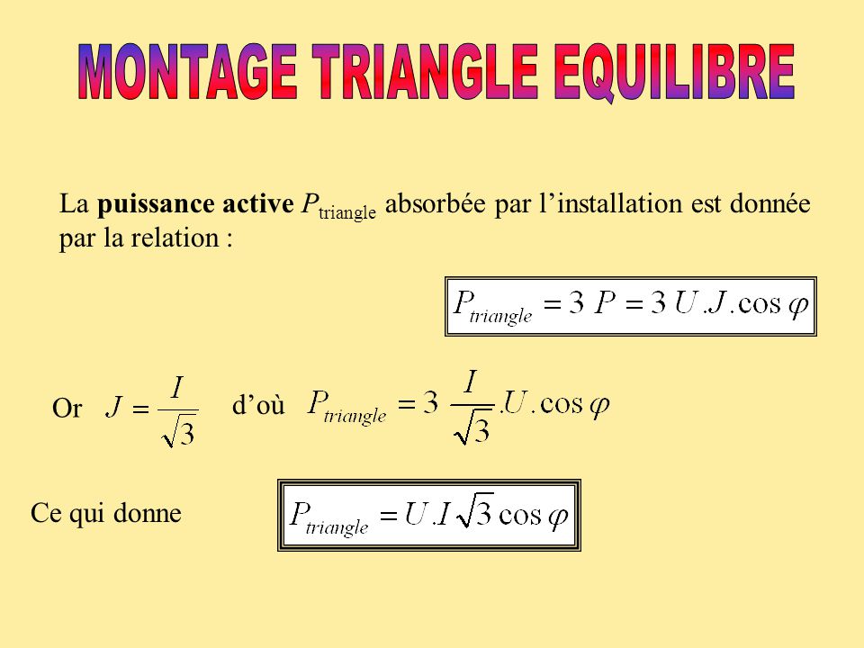 MONTAGE TRIANGLE EQUILIBRE