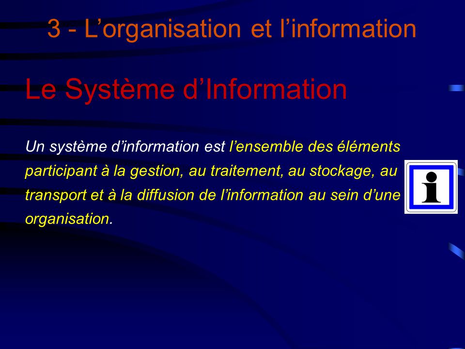 Le Système d’Information