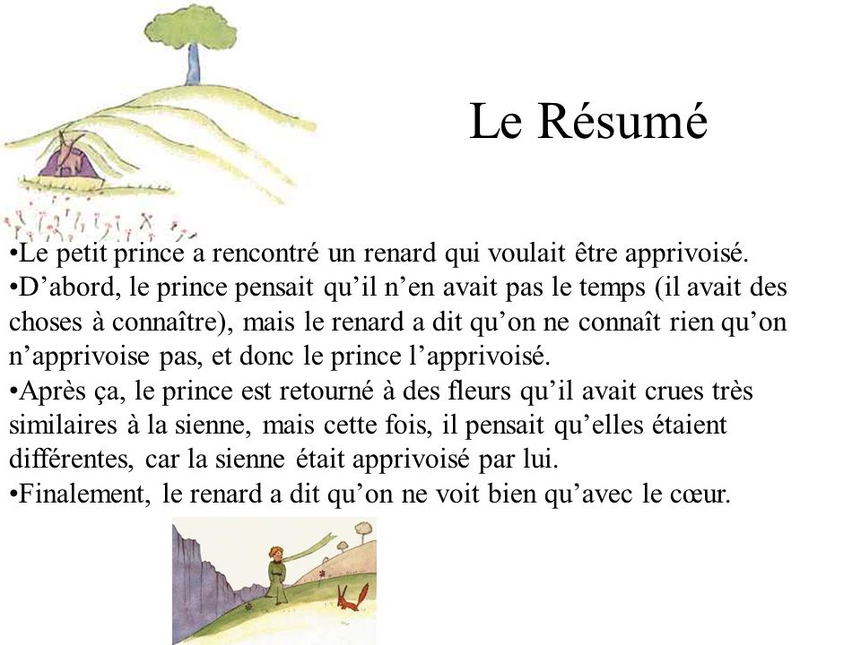Le Petit Prince Et Le Renard Texte Exemple De Texte