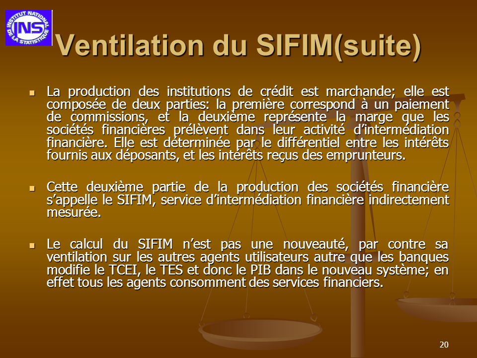 Ventilation du SIFIM(suite)