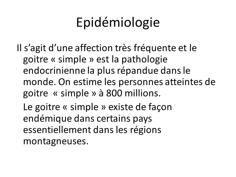Epidémiologie