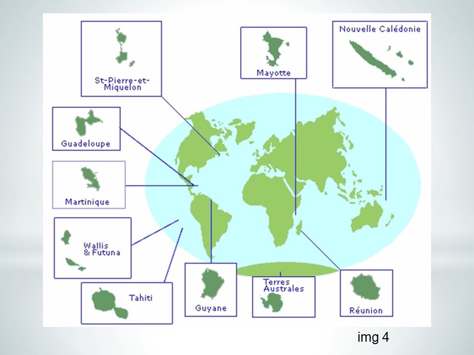 Карта заморских территорий франции