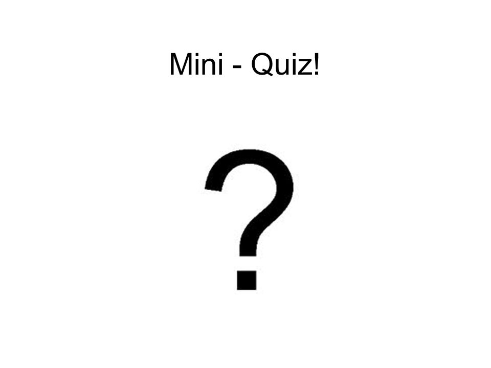 Mini - Quiz!