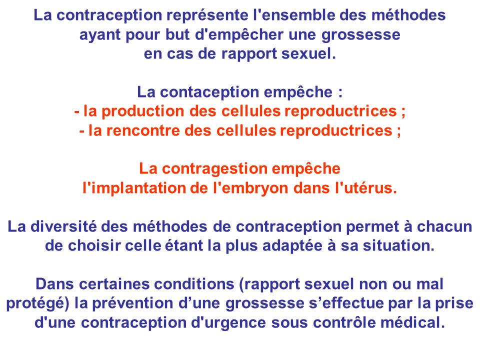 empecher la rencontre des cellules reproductrices