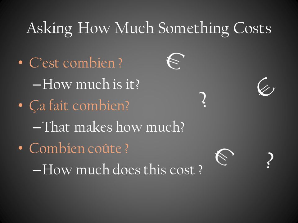 Asking How Much Something Costs