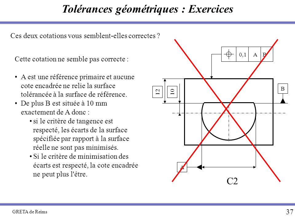 Tolérances géométriques : Exercices