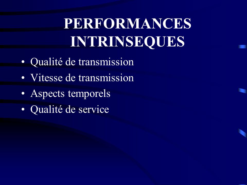 PERFORMANCES INTRINSEQUES