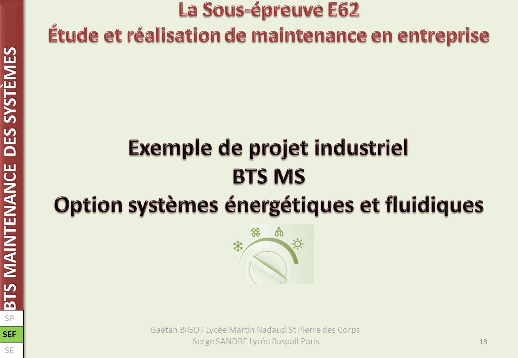 Exemple de projet industriel BTS MS