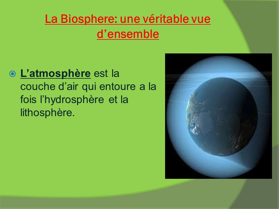 La Biosphere: une véritable vue d’ensemble
