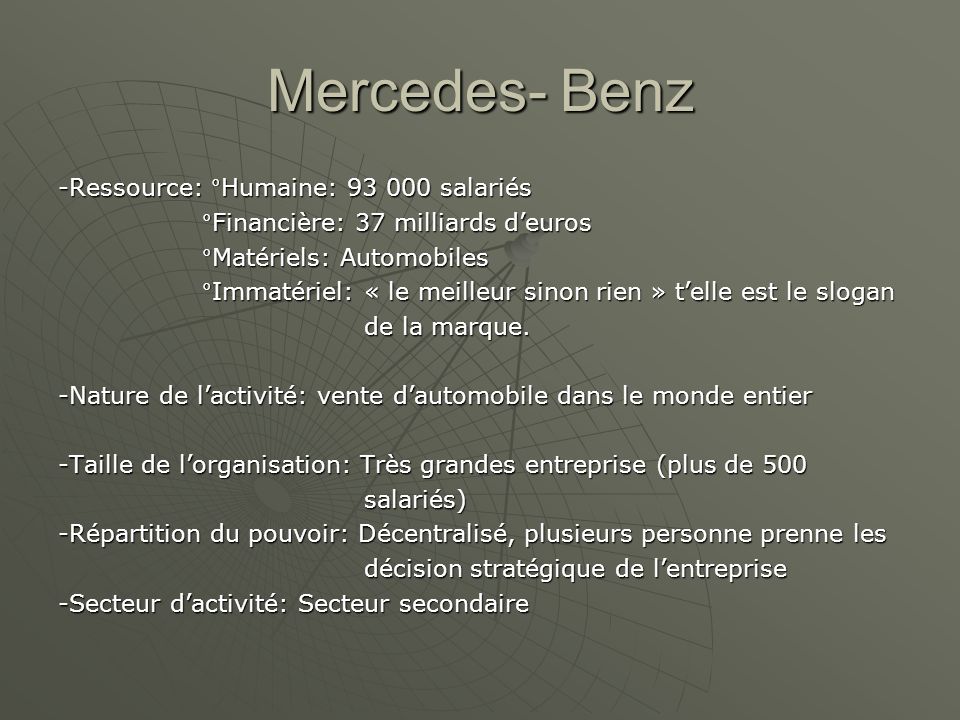 Mercedes- Benz -Ressource: °Humaine: salariés