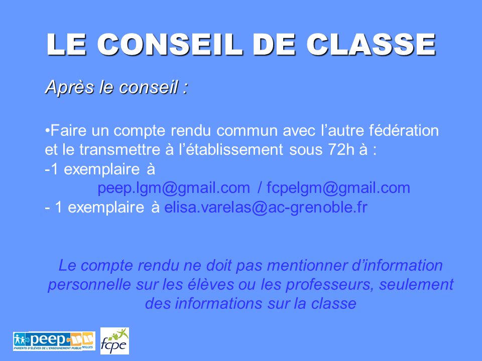 FORMATION DES PARENTS DELEGUES AU CONSEIL DE CLASSE - Ppt Télécharger