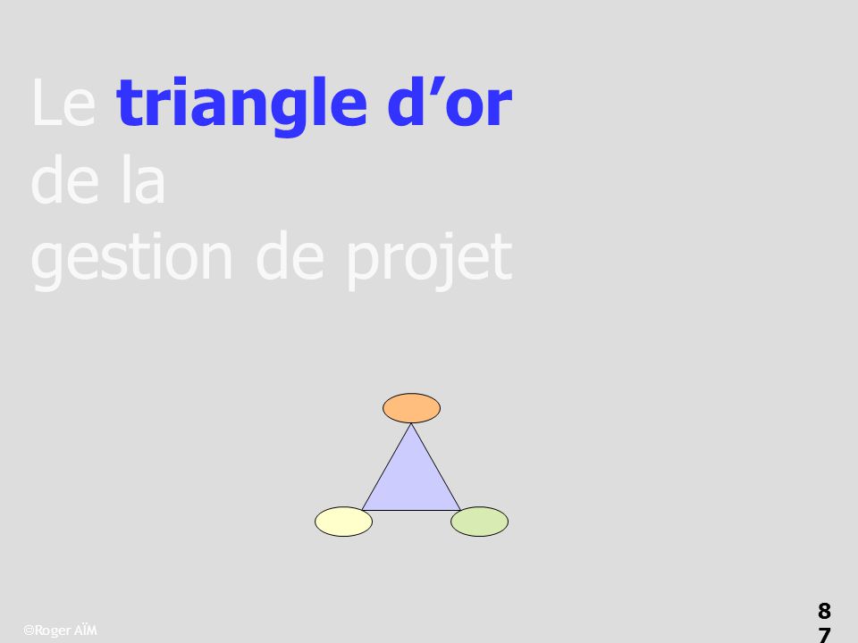 Le triangle d’or de la gestion de projet 8787 Roger AÏM