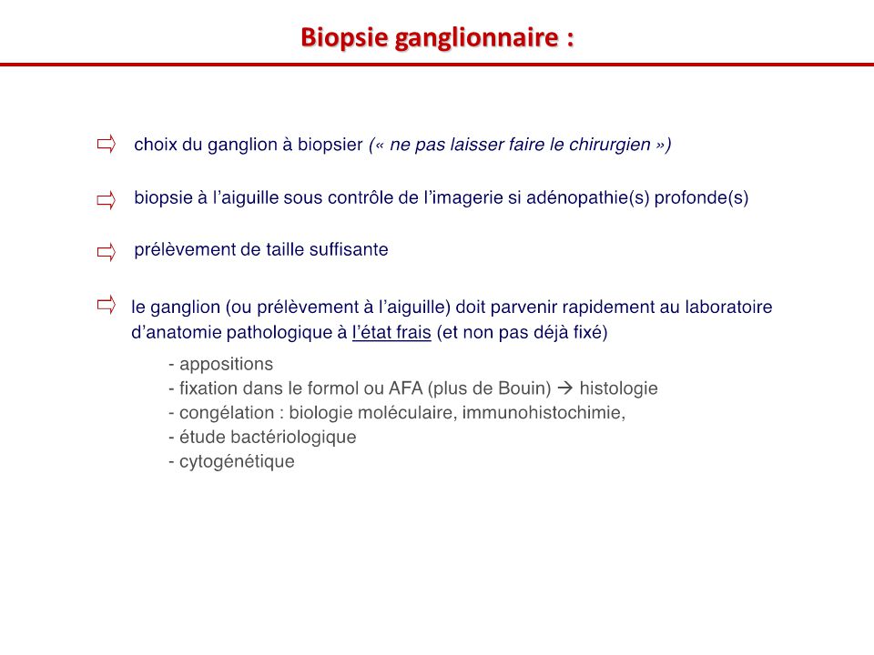 Biopsie ganglionnaire :