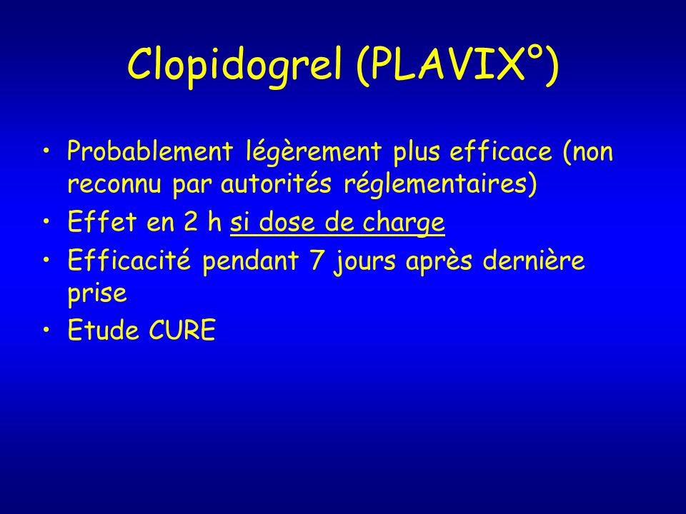 Clopidogrel (PLAVIX°)