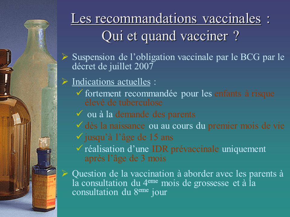 Les recommandations vaccinales : Qui et quand vacciner